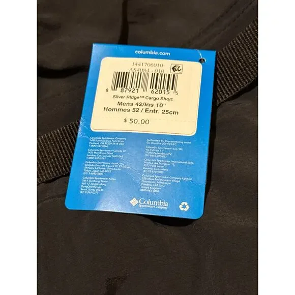 Columbia Men’s Black Silver Ridge 10” Inseam Cargo Shorts 42 NWT - Picture 7 of 9